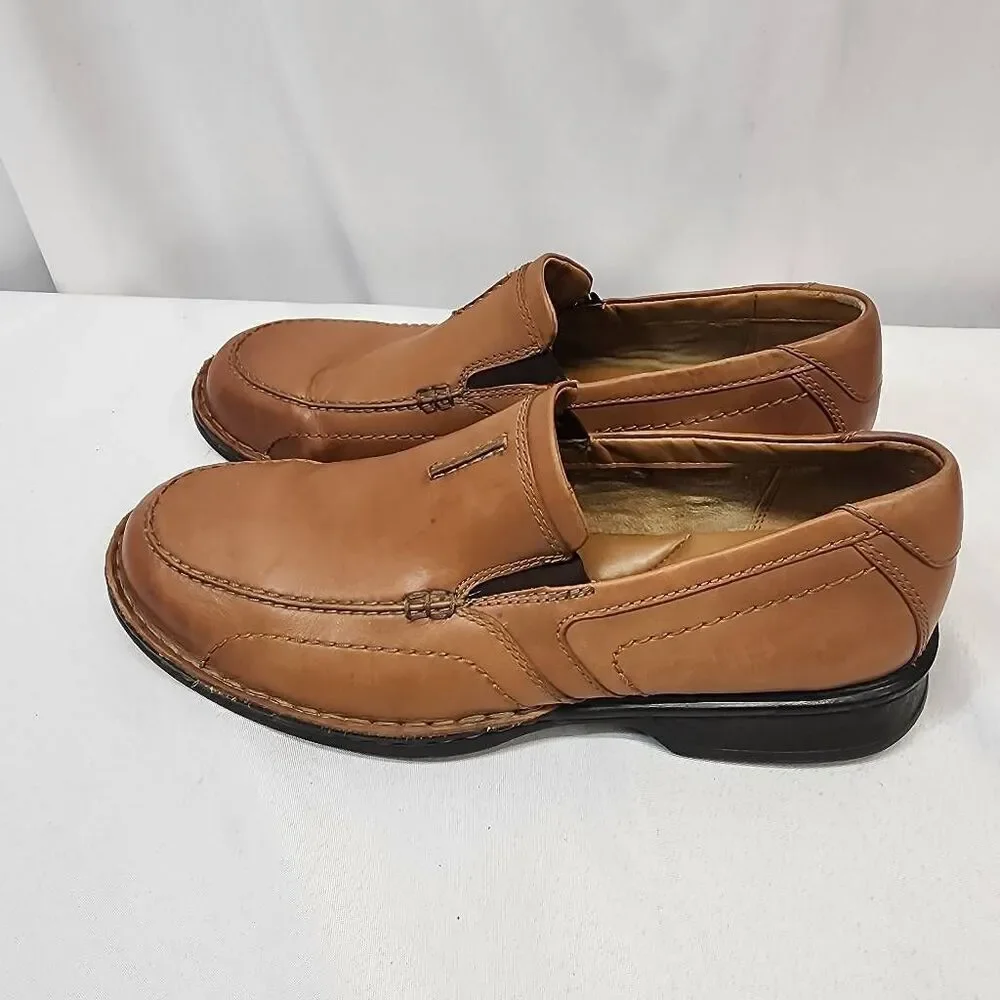 Clarks Northam Racer Slip On Leather Loafer Cognac Men's 11 Casual Ortholite